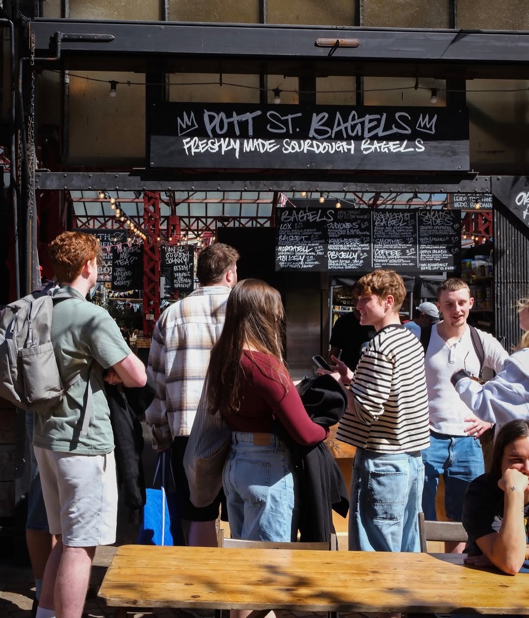 People outside Pott St Bagels